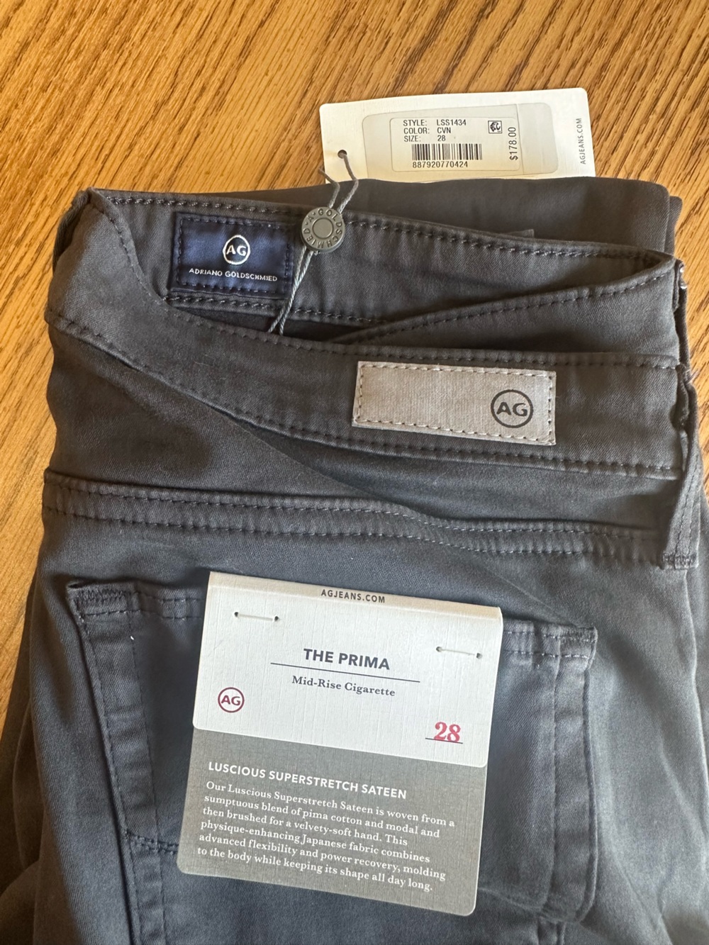Ag Adriano Goldschmied Mid Rise Cigarette ‘The Prima’ Jeans in Charcoal